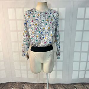 Diane Von Furstenberg Multicolor vintage 80’s Blouse Size 10P